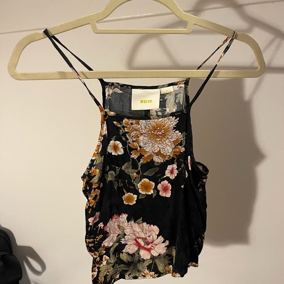 Anthropology Maeve Silk Floral Crop Top - Picture 3 of 3